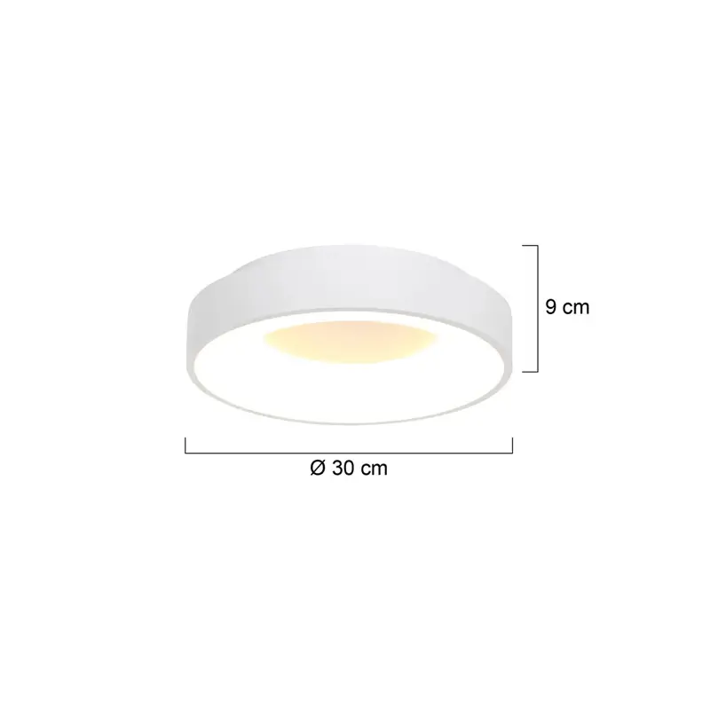 Foto 6 Plafondlamp Ringlede 3086W Wit Ø30cm Ringlede 3086W