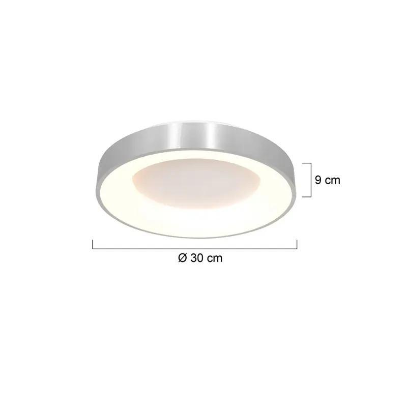 Foto 4 Plafondlamp Ringlede 3086ZI Zilver Ø30cm Ringlede 3086ZI