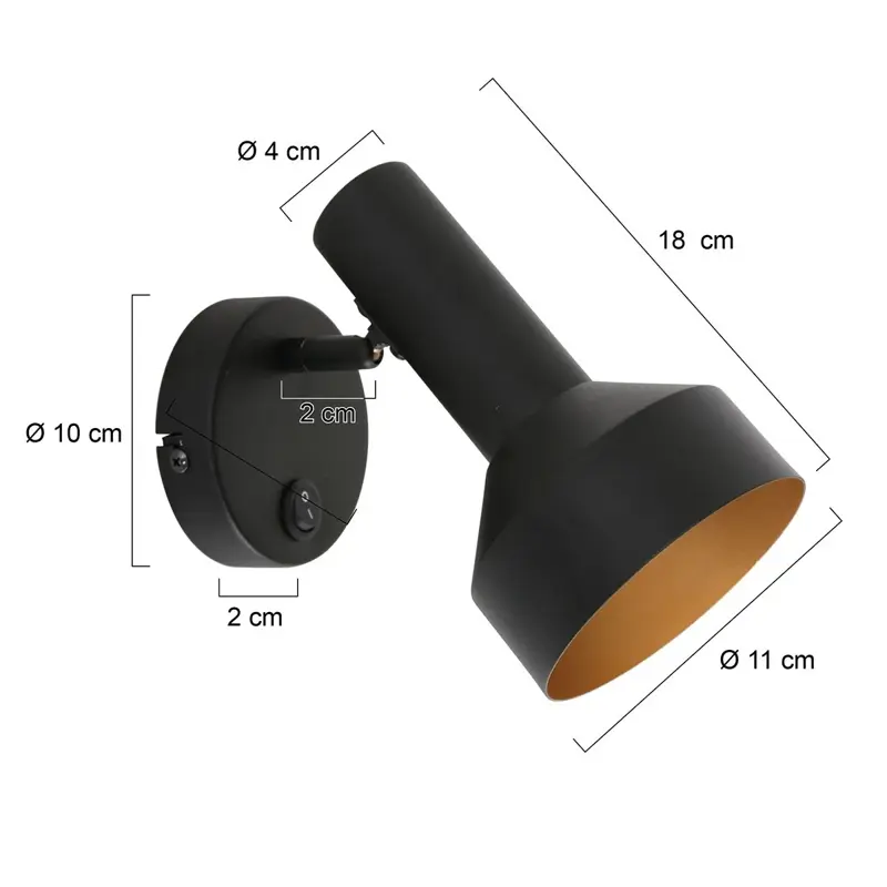 Foto 6 Wandlamp Bundle 3335ZW Zwart Bundle 3335ZW