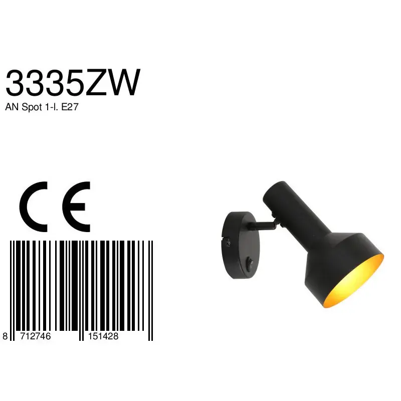 Foto 7 Wandlamp Bundle 3335ZW Zwart Bundle 3335ZW