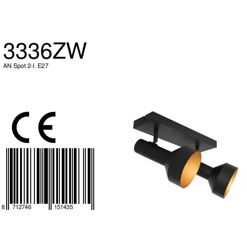 Foto 7 Plafondlamp Bundle 3336ZW Zwart Bundle 3336ZW