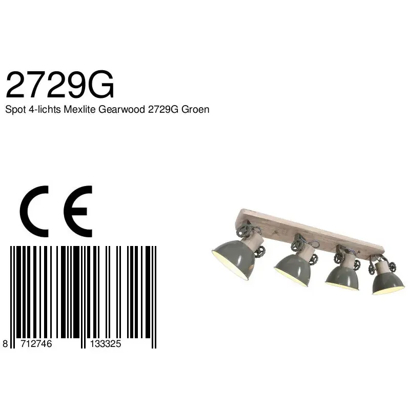 Foto 6 Plafondlamp Gearwood 2729G Groen Gearwood 2729G