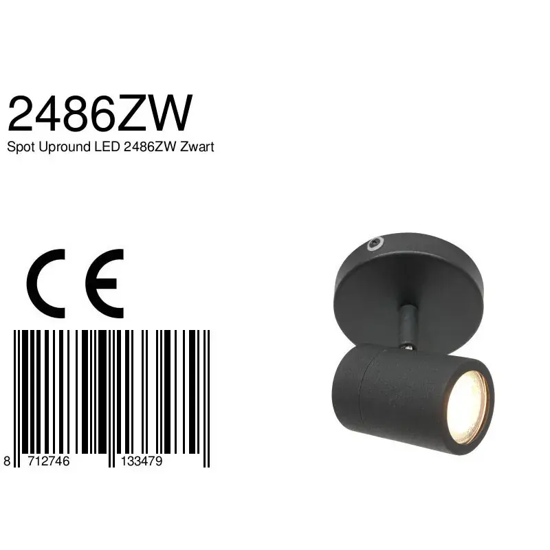 Foto 6 Spot Upround 2486ZW Zwart Upround LED 2486ZW