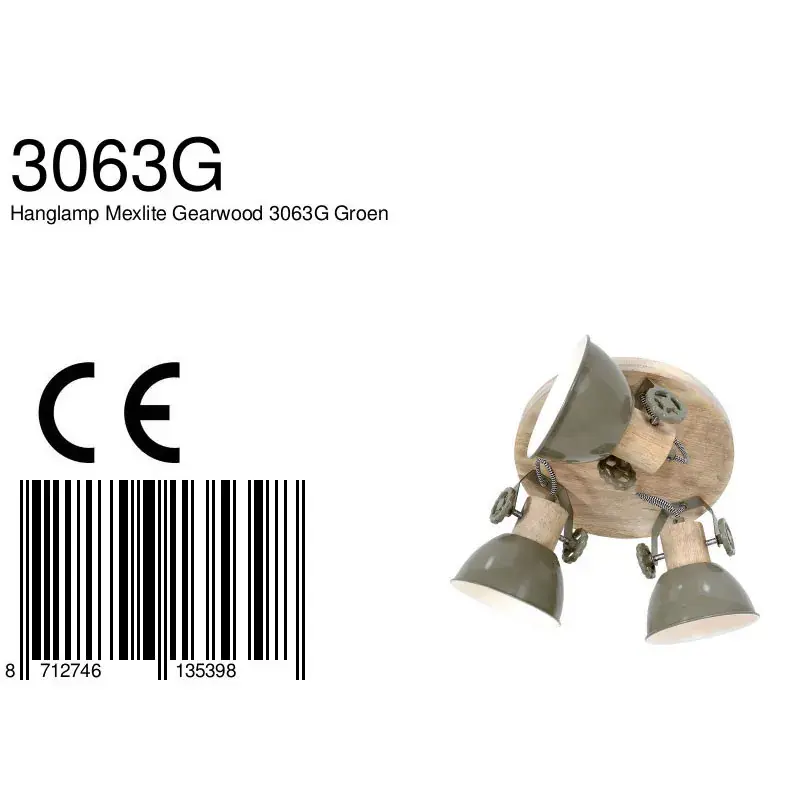 Foto 6 Plafondlamp Gearwood 3063G Groen Gearwood 3063G