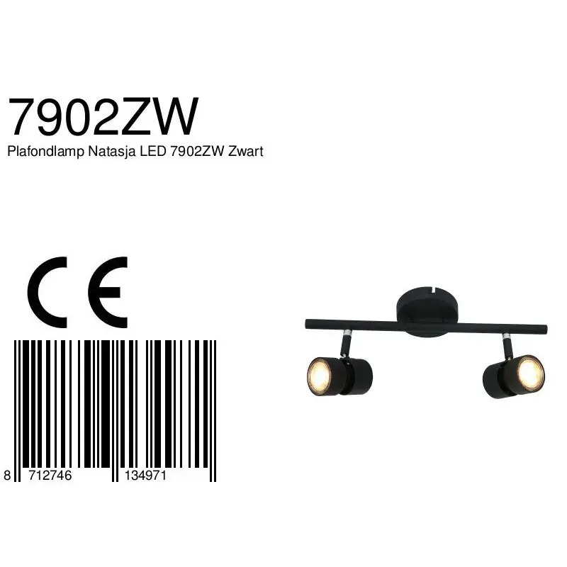 Foto 6 Plafondlamp Natasja 7902ZW Zwart Natasja LED 7902ZW