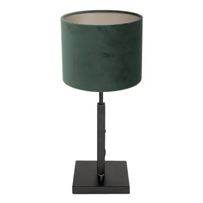Foto van Tafellamp Stang 8162ZW Zwart + Velours Groene kap Stang 8162ZW