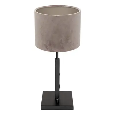 Foto van Tafellamp Stang 8163ZW Zwart + Velours Zilver kap Stang 8163ZW