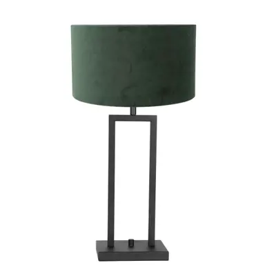 Foto van Tafellamp Stang 8212ZW Zwart + Kap Velours Groen Stang 8212ZW