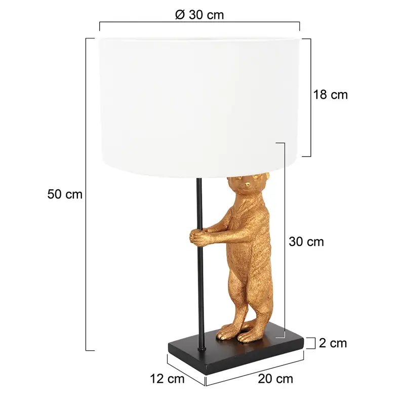 Foto 5 Tafellamp Animaux 3126ZW+K73962S Zwart-Wit Chintz Animaux 8223ZW