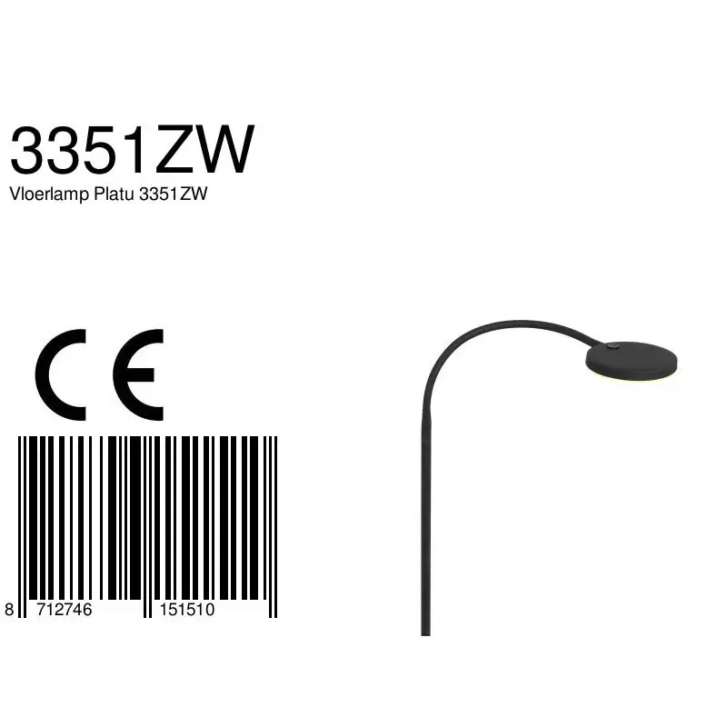 Foto 8 Vloerlamp Platu 3351ZW Zwart Platu 3351ZW