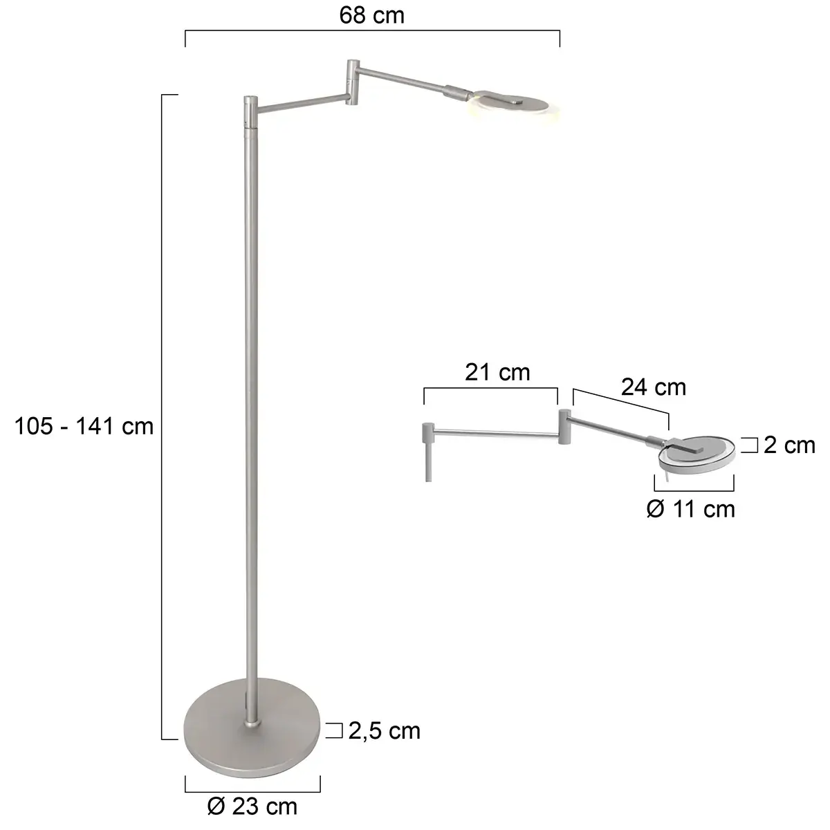 Foto 7 Vloerlamp Turound 3081ST Staal Turound 3081ST