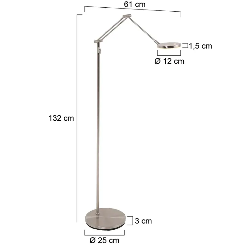 Foto 6 Vloerlamp Soleil 3257ST Staal Soleil 3257ST