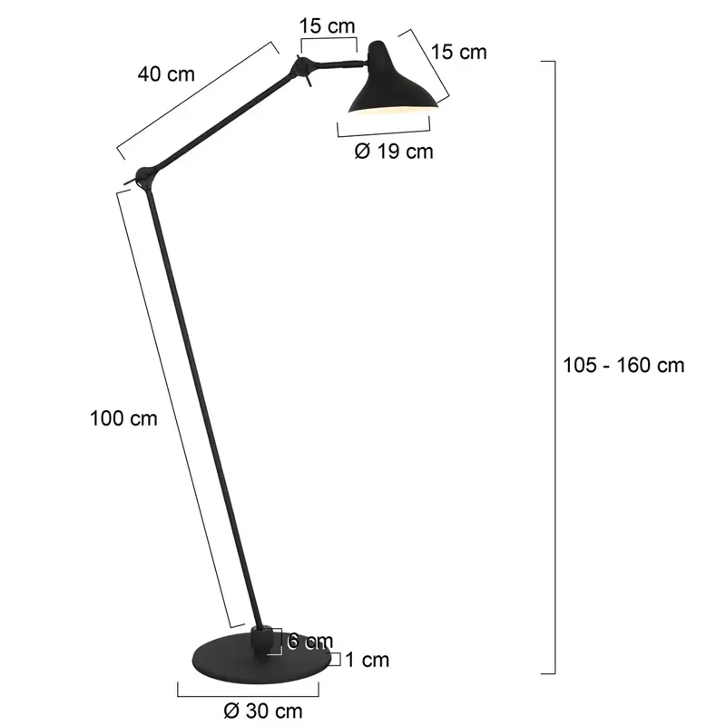 Foto 6 Vloerlamp Anne Kasket 2691ZW Zwart Kasket 2691ZW