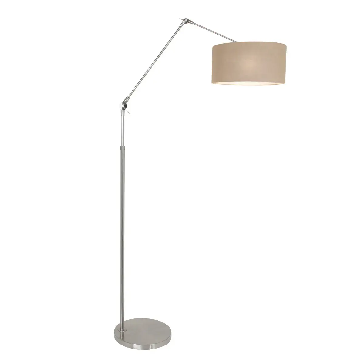 Foto van Vloerlamp Prestige Chic 7395ST+K1001RS Staal-Grijs Linnen Prestige Chic 9720ST