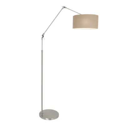 Foto van Vloerlamp Prestige Chic 7395ST+K1068RS Staal-Grijs Linnen Prestige Chic 8101ST
