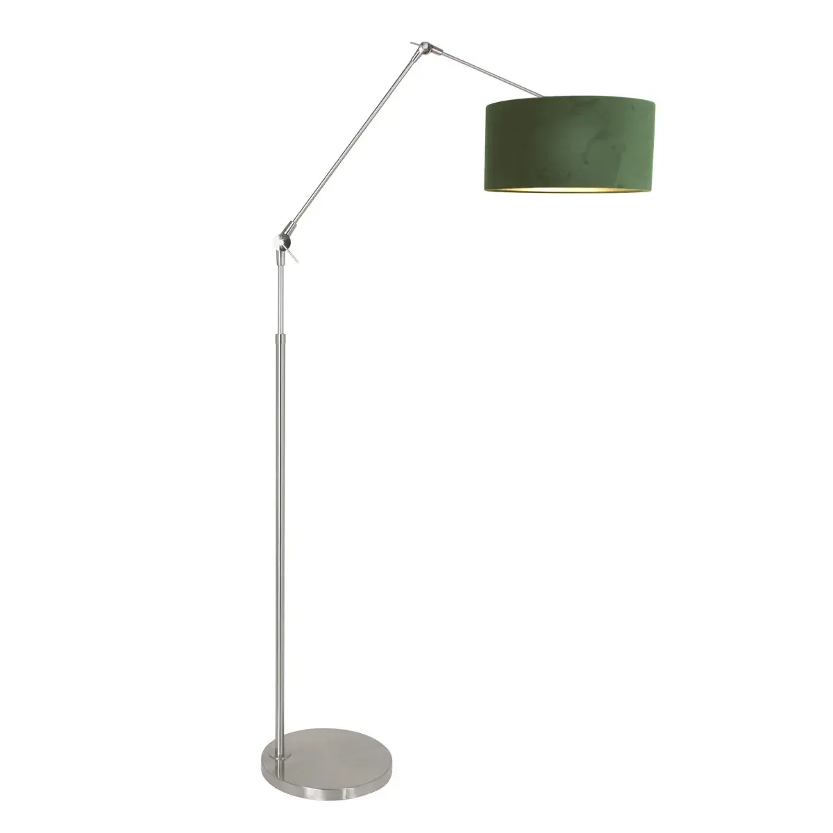 Foto van Vloerlamp Prestige Chic 7395ST+K1001RS Staal-Grijs Linnen Prestige Chic 9720ST