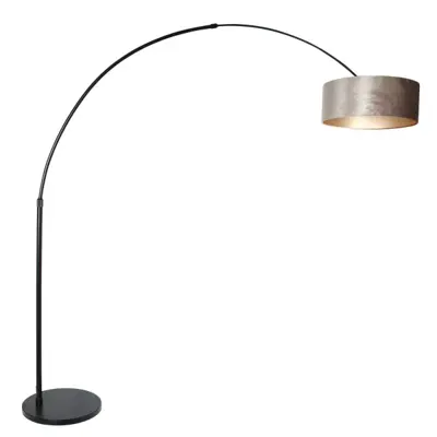 Foto van Vloerlamp Sparkled Light 7268ZW+K1066GS Zwart-Fluweel Zilver Sparkled Light 8128ZW