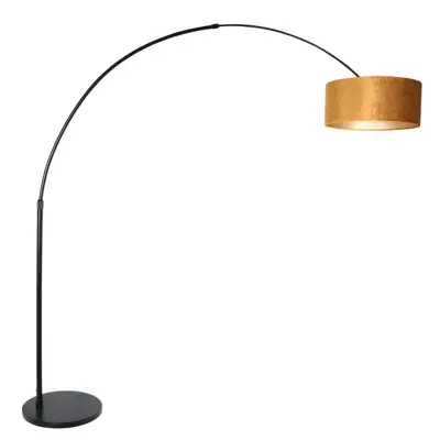 Foto van Vloerlamp Sparkled Light 7268ZW+K1066KS Zwart-Fluweel Goud Sparkled Light 8129ZW