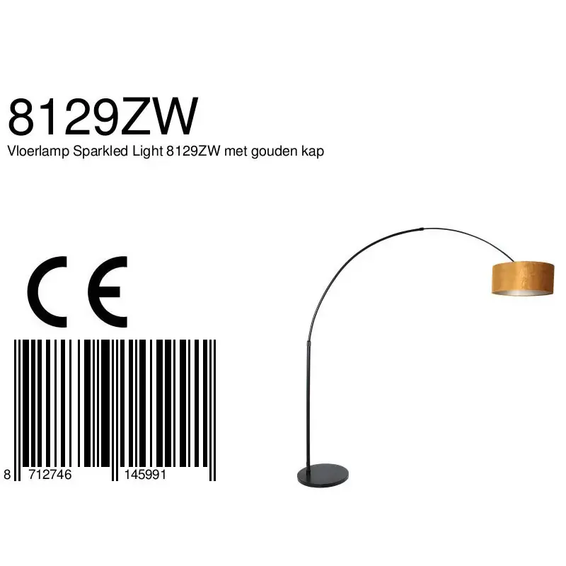 Foto 6 Vloerlamp Sparkled Light 7268ZW+K1066KS Zwart-Fluweel Goud Sparkled Light 8129ZW