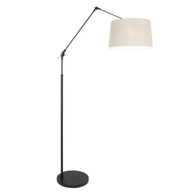 Foto van Vloerlamp Prestige Chic 7395ZW+K1001RS Zwart-Grijs Linnen Prestige Chic 8185ZW