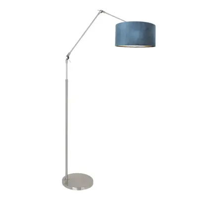 Foto van Vloerlamp Prestige Chic 7395ST+K1068ZS Staal-Fluweel Blauw Prestige Chic 8237ST