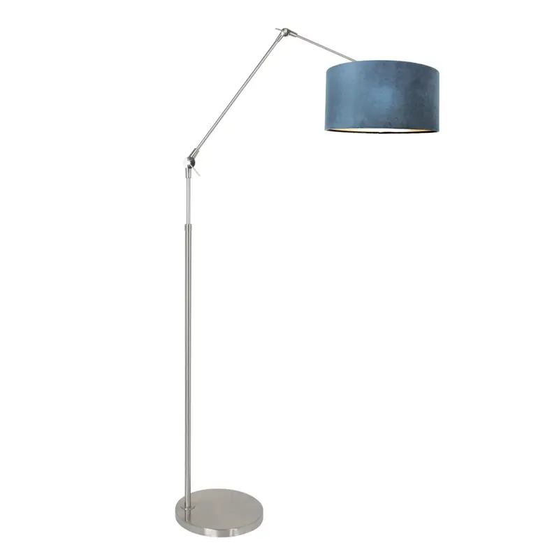Foto 1 Vloerlamp Prestige Chic 7395ST+K1068ZS Staal-Fluweel Blauw Prestige Chic 8237ST