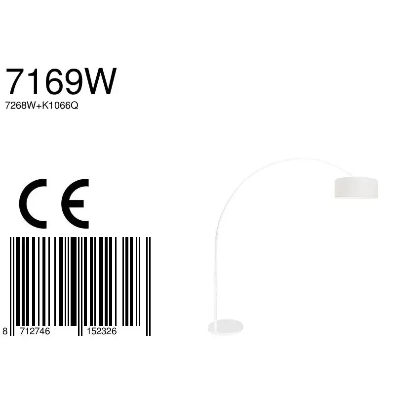Foto 7 Vloerlamp Sparkled Light 7268W+K1066QS Wit-Wit Linnen Sparkled Light 7169W
