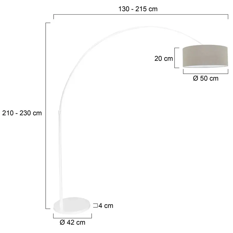 Foto 6 Vloerlamp Sparkled Light 7268W+K1066RS Wit-Grijs Linnen Sparkled Light 7170W