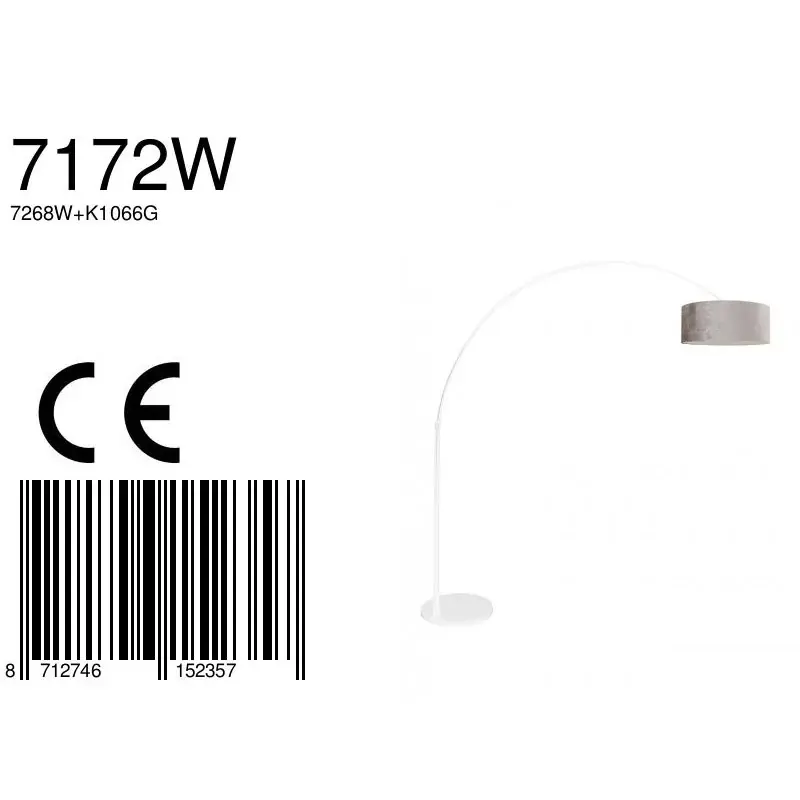 Foto 7 Vloerlamp Sparkled Light 7268W+K1066GS Wit-Fluweel Zilver Sparkled Light 7172W