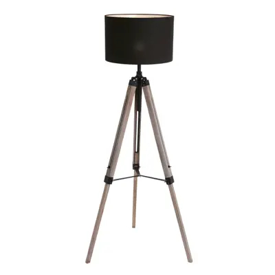 Foto van Vloerlamp Triek 3348ZW+K7976SS Zwart-Zwart Triek 7175ZW