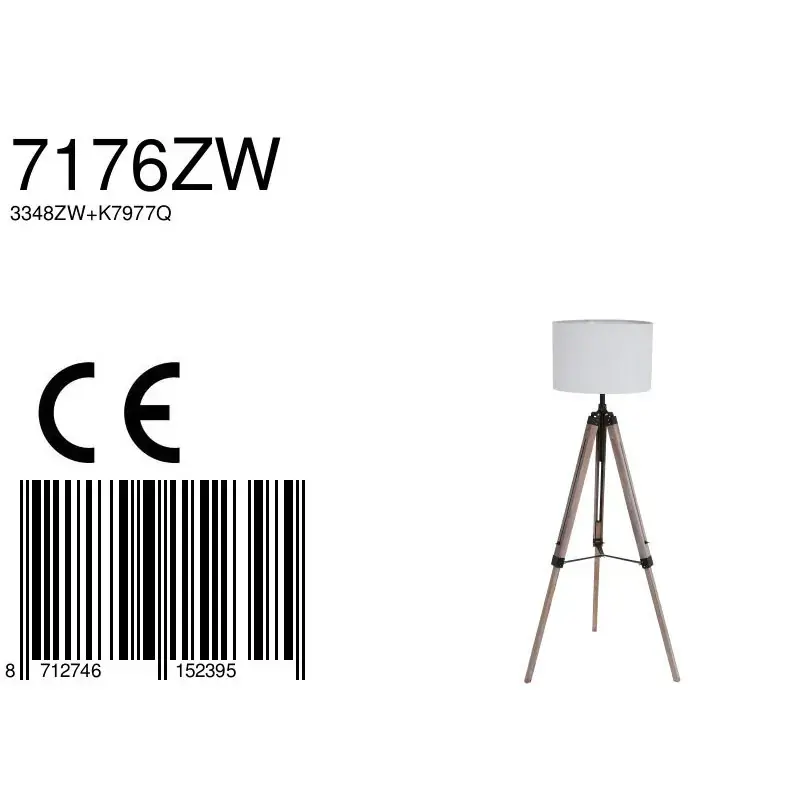 Foto 6 Vloerlamp Triek 3348ZW+K7977QS Zwart-Wit Triek 7176ZW