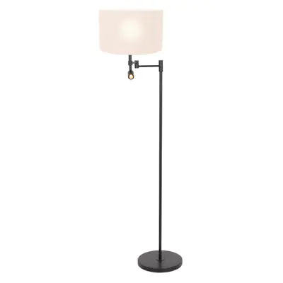 Foto van Vloerlamp Stang 7178ZW Zwart + Kap Wit Chintz Stang 7178ZW