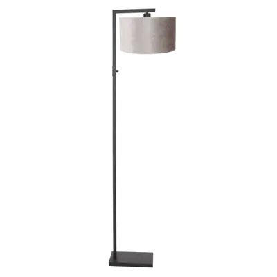 Foto van Vloerlamp Stang 8220ZW Zwart + Kap Velours Zilver Stang 8220ZW
