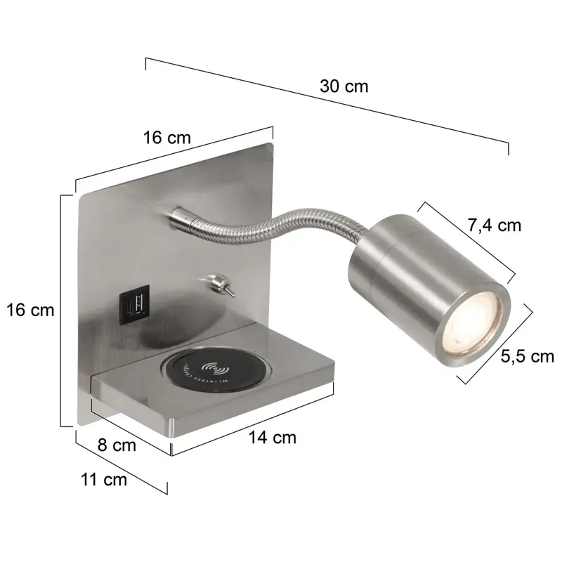 Foto 5 Wandlamp Upround 3654ST Staal Upround 3654ST