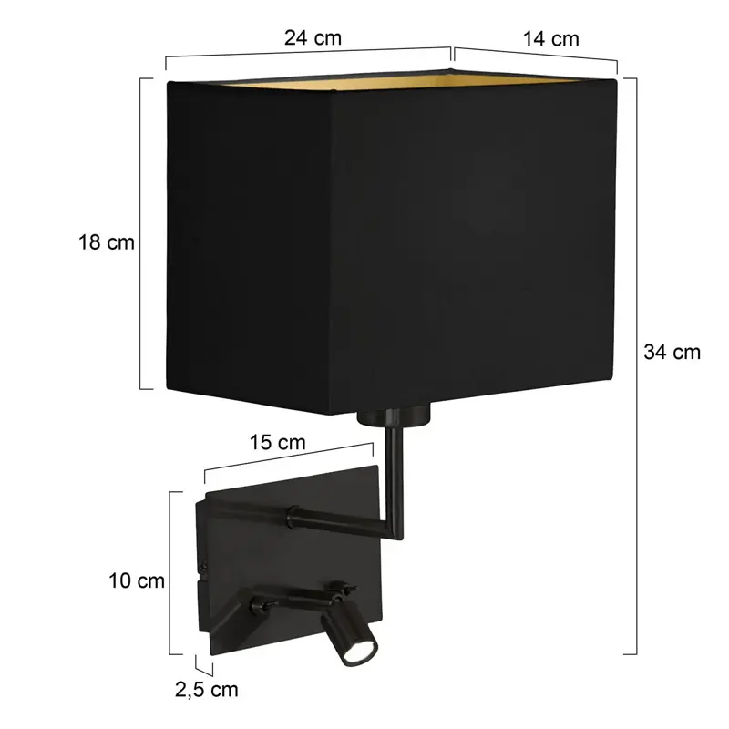 Foto 4 Wandlamp Nouveau 1472ZW Zwart Nouveau 1472ZW