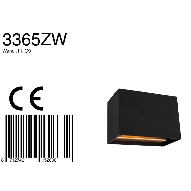 Foto 7 Wandlamp Muro 3365ZW Zwart Muro 3365ZW