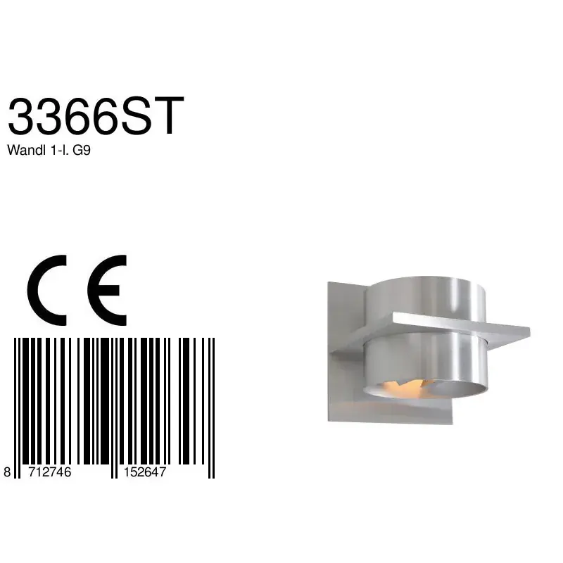 Foto 6 Wandlamp Muro 3366ST Staal Muro 3366ST