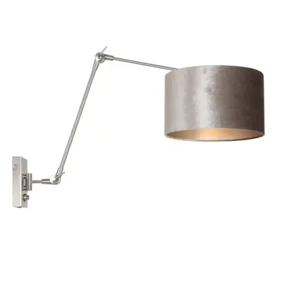 Foto van Wandlamp Prestige Chic 7396ST-K7396GS Staal-Fluweel Zilver Prestige Chic 8110ST