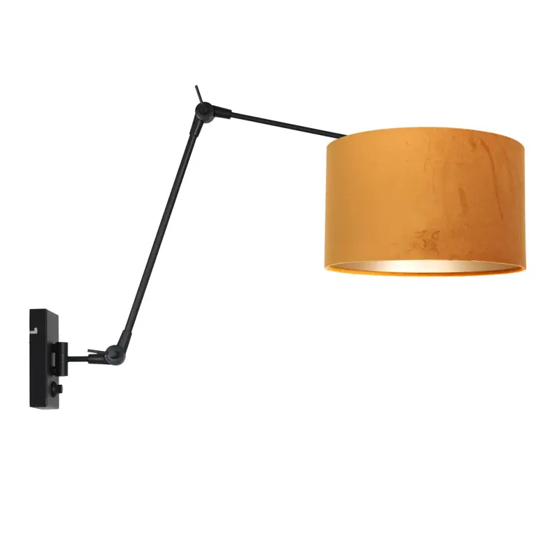Foto 1 Wandlamp Prestige Chic 7396ZW+K7396KS Zwart-Fluweel Goud Prestige Chic 8123ZW