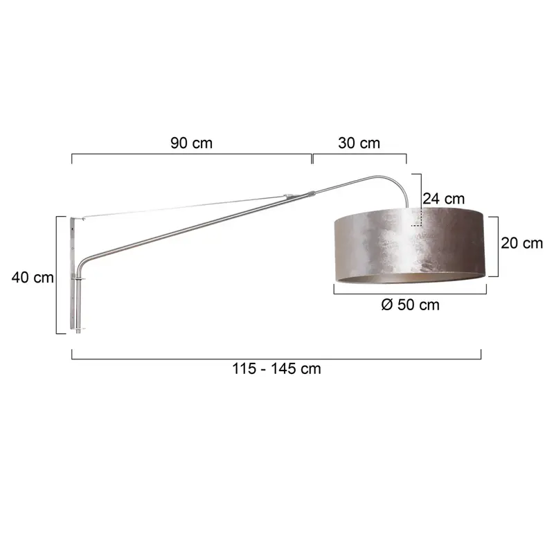 Foto 6 Wandlamp Elegant Classy 2574ST+K1066GS Staal-Fluweel Zilver Elegant Classy 8131ST