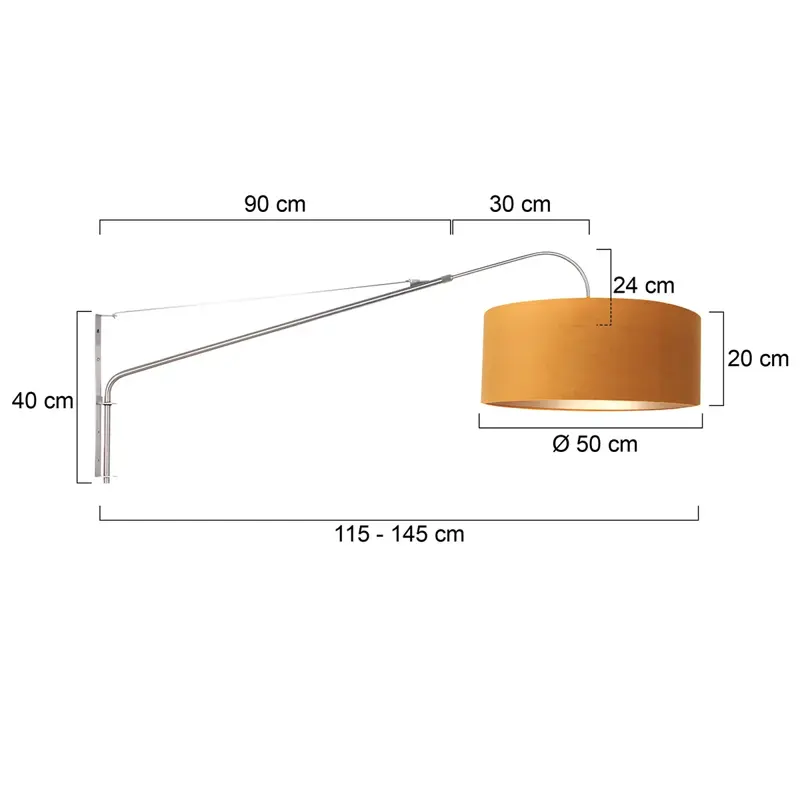 Foto 6 Wandlamp Elegant Classy 2574ST+K1066KS Staal-Fluweel Goud Elegant Classy 8132ST