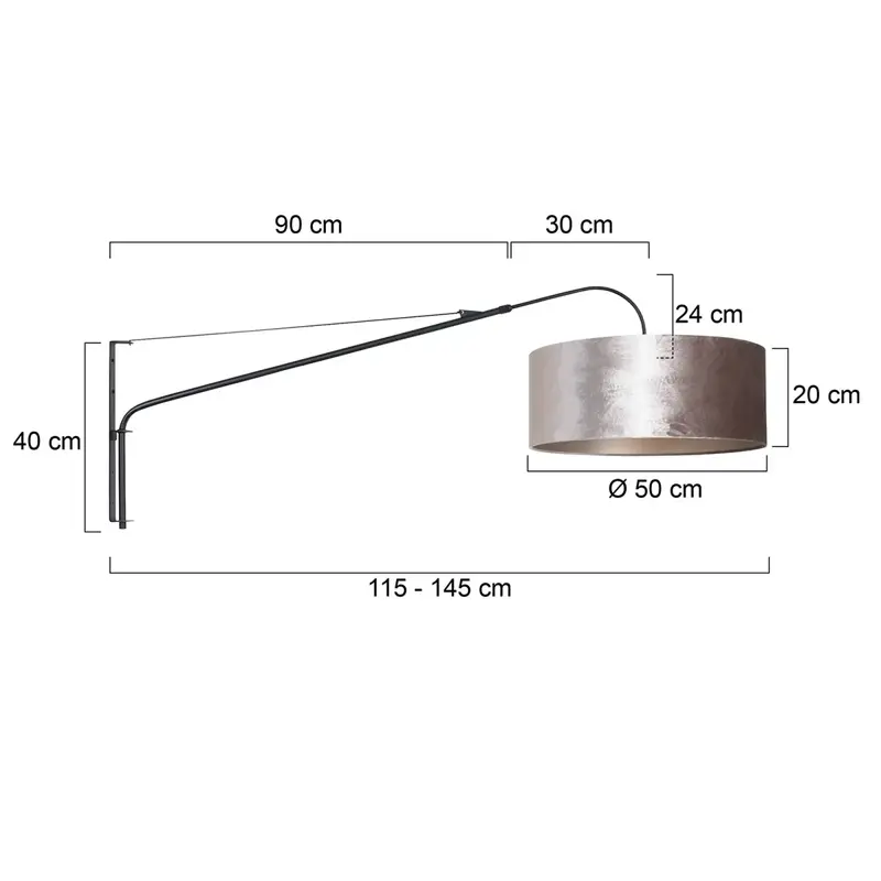 Foto 6 Wandlamp Elegant Classy 2574ZW+K1066GS Zwart-Fluweel Zilver Elegant Classy 8134ZW