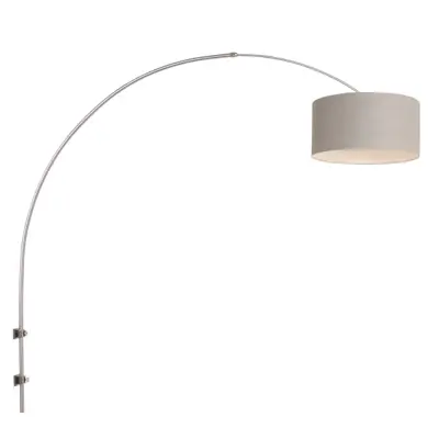 Foto van Wandlamp Sparkled Light 1481ST+K1068RS Staal-Grijs Linnen Sparkled Light 8143ST