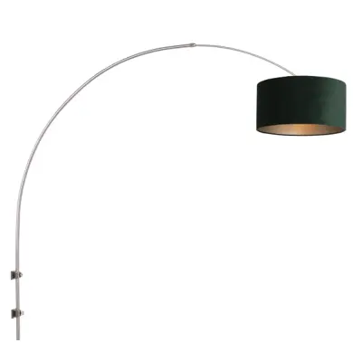 Foto van Wandlamp Sparkled Light 1481ST+K1068VS Staal-Fluweel Groen Sparkled Light 8145ST
