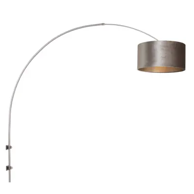 Foto van Wandlamp Sparkled Light 1481ST+K1068GS Staal-Fluweel Zilver Sparkled Light 8146ST