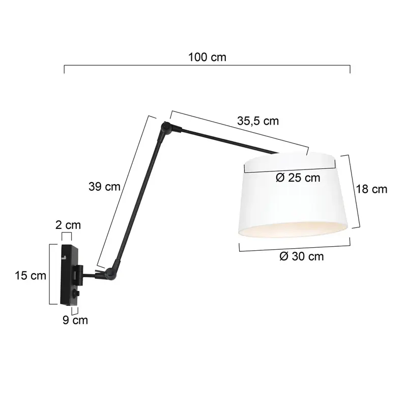 Foto 4 Wandlamp Prestige Chic 7396ZW+K1007QS Zwart-Wit Linnen Prestige Chic 8187ZW