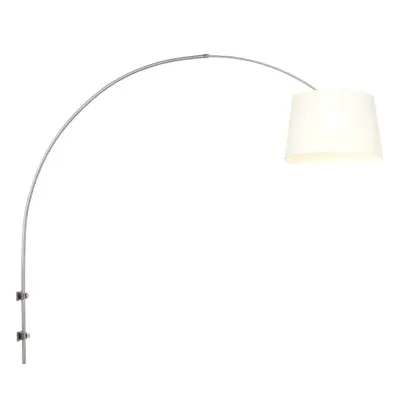 Foto van Wandlamp Sparkled Light 1481ST+K1001QS Staal-Wit Linnen Sparkled Light 8198ST