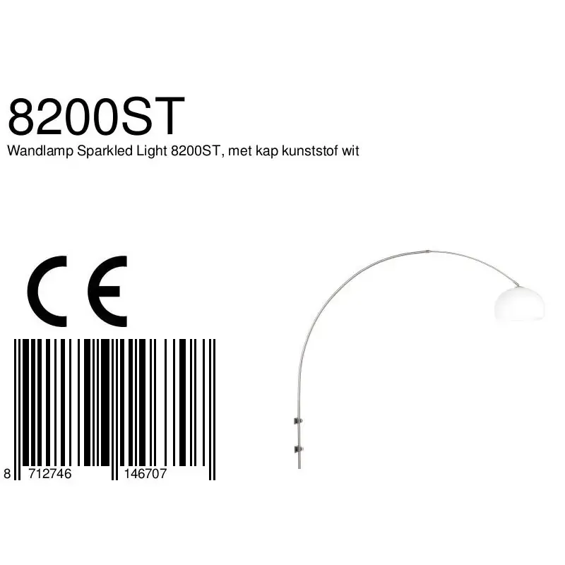 Foto 6 Wandlamp Sparkled Light 1481ST+K10610S Staal-Wit Kunststof Sparkled Light 8200ST