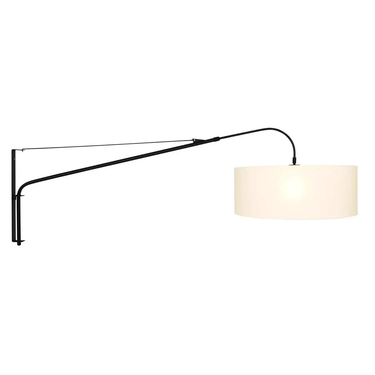 Foto van Wandlamp Elegant Classy 2574ZW+K1066RS Zwart-Grijs Linnen Elegant Classy 9324ZW