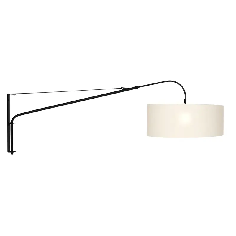 Foto 1 Wandlamp Elegant Classy 2574ZW+K1066QS Zwart-Wit Linnen Elegant Classy 9323ZW